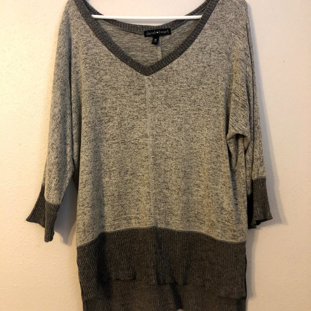 Grey Color Block Sweater - Picture 3 of 4
